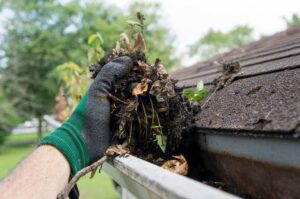 cleaning out gutter