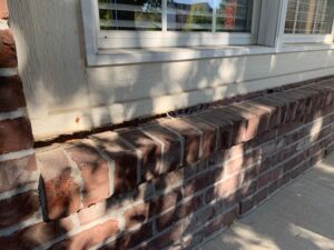 Porch with large gap below window