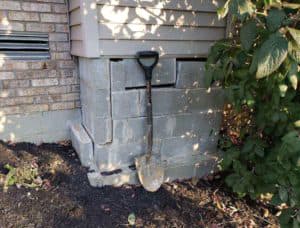 Blocks shifted around a chimney