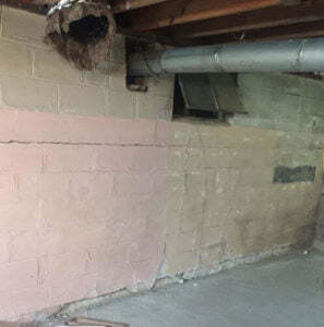 bowing block basement wall