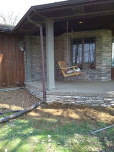 porch with repaired foundation