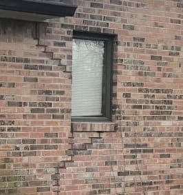 brick foundation with cracks