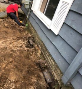 piers installed under slab foundation