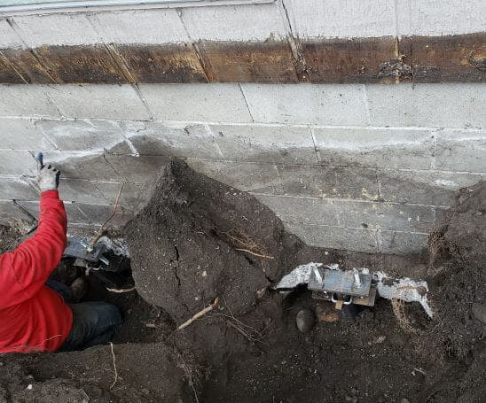 pier installed under deck