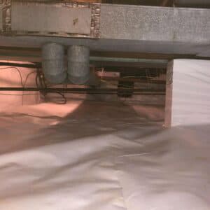 A crawl space after encapsulation.