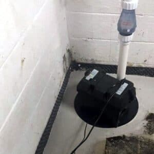 sump pump installed in basement