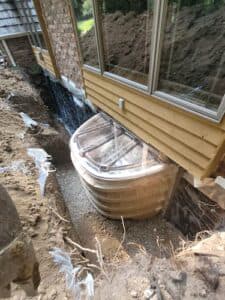 egress window well installed