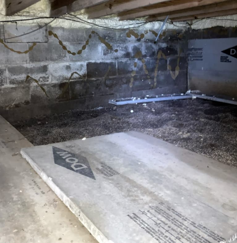 fallen foam board insulation