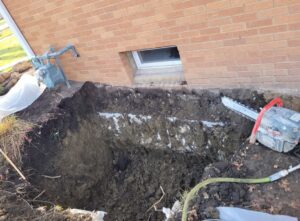 excavation of an egress window well